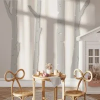 Birch Tree Forest Wall Decor – 4 Birch Trunks, Birch Plywood