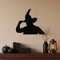 Witch Tipping Her Hat Wall Decor – Greeting Witch from Behind – Birch Plywood
