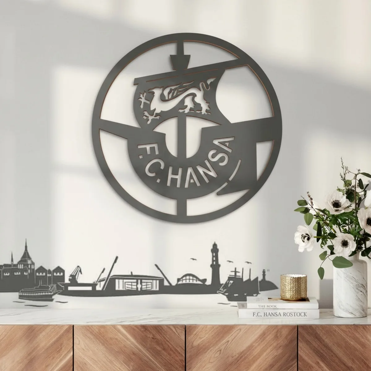 Multiplex decoratie – Logo FC Hansa Rostock – rond Ø38 cm