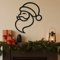 Santa Profile Line Art Wall Decor – Birch Plywood