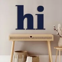 Enseigne Hi en contreplaqué de bouleau – déco murale 24x20 cm