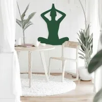 Yoga Sitzende Pose 02 Wanddekoration aus Birken-Sperrholz