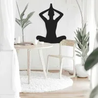 Yoga Sitzende Pose 02 Wanddekoration aus Birken-Sperrholz