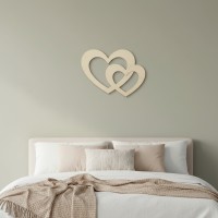 Houten decoratie - Twee harten