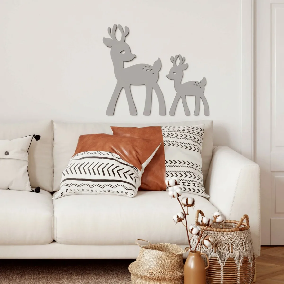 Wooden Fawn Wall Decor - Birch Plywood Animal Silhouette | Nursery & Living Room