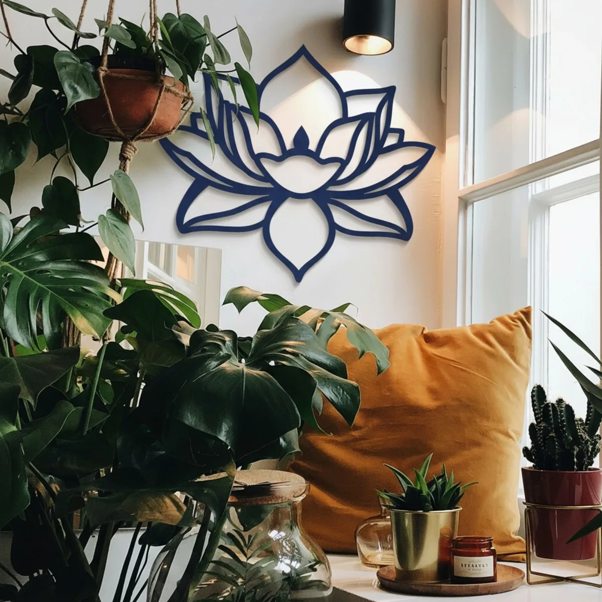 Lotusblüte Wanddekoration – Ajour-Design – Birkenfurnier