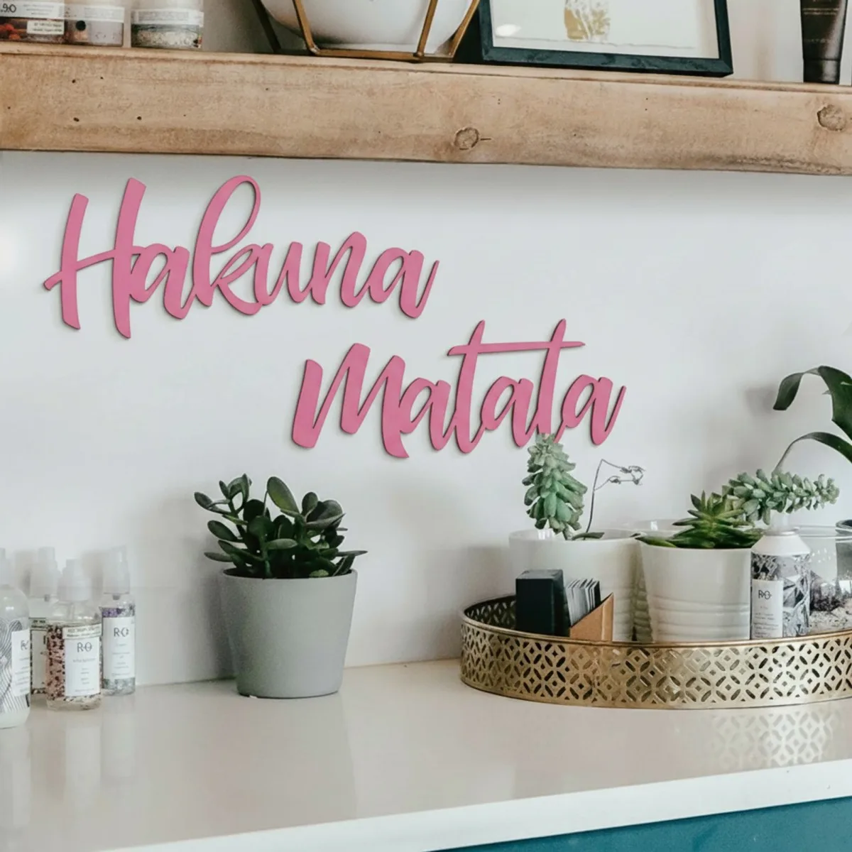 Wandletters „Hakuna Matata“ – berken multiplex (2-delig)