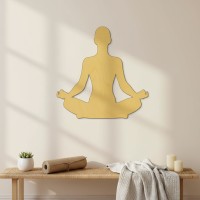 Seated Yoga Pose 01 Birch Plywood Wall Decor