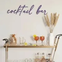 Cocktail Bar Cursive Sign – Birch Plywood Wall Decor
