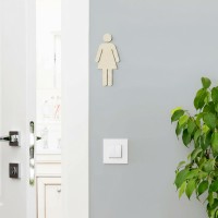 Birch Plywood Restroom Sign — WC Pictogram