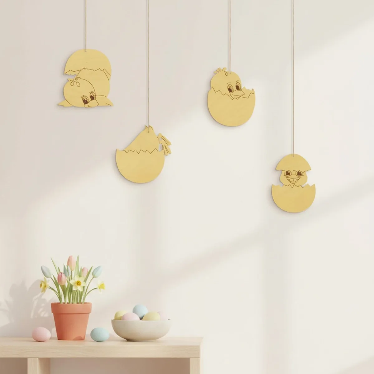 Easter Chicks in Birch Plywood (4 Pieces)