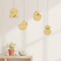 Easter Chicks in Birch Plywood (4 Pieces)