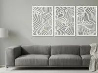 Flowing Lines Wave Panels Wall Art, Set of 3