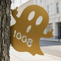 Halloween Frecher Geist Gartendeko – Lässiges BOO-Schild mit Stinkefinger 60 cm