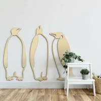 Décoration en bois - Pingouin (3 pièces) - Contreplaqué de bouleau