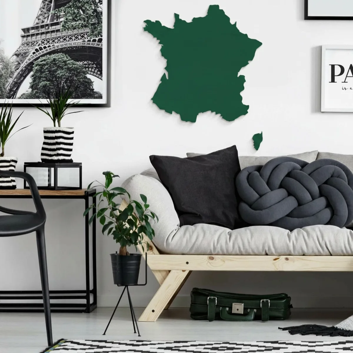 France Map Wooden Wall Decor – Birch Plywood (2 pieces)