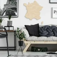 France Map Wooden Wall Decor – Birch Plywood (2 pieces)