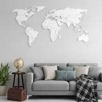 Plywood World Map Wall Decor