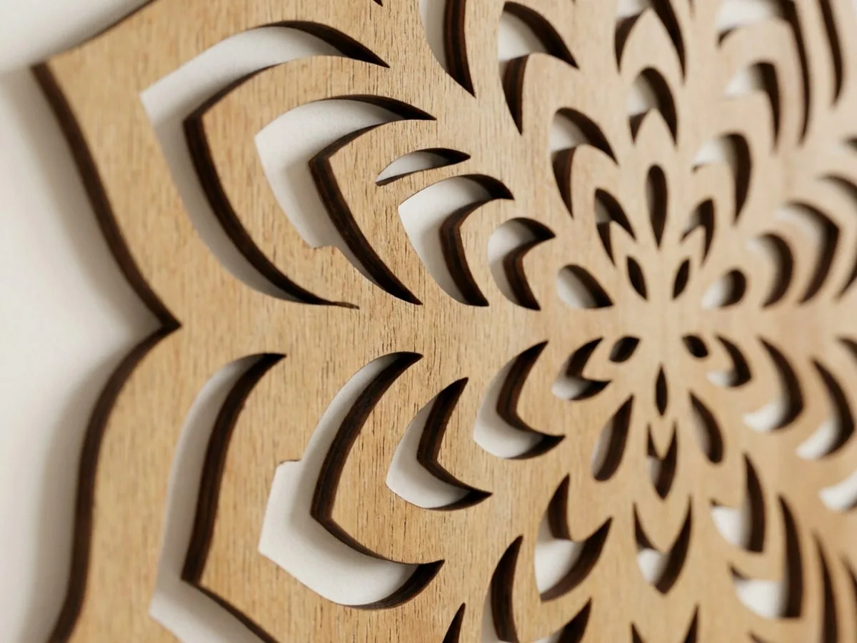 Carved Wooden Mandala Wall Art