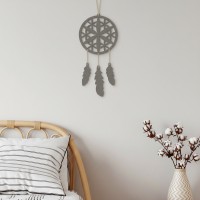 Déco murale en contreplaqué – Attrape-rêves avec une fleur (4 pièces)