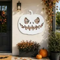 Halloween Kürbis Wandbild – Gruselige Jack-o'-Lantern Silhouette
