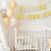 Décoration en bois - Guirlande Happy Birthday - Contreplaqué de bouleau