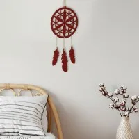 Déco murale en contreplaqué – Attrape-rêves avec une fleur (4 pièces)