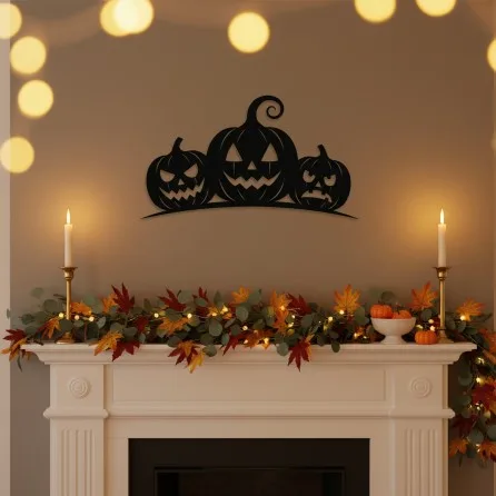 Halloween pompoen trio wanddecoratie – Drie silhouetten – Berk multiplex