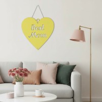 Déco murale en contreplaqué « Best Mom » en forme de cœur