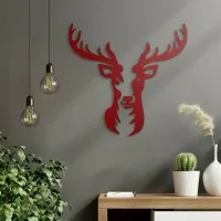 Deer Head Wall Decor – Birch Plywood – 40x42 cm