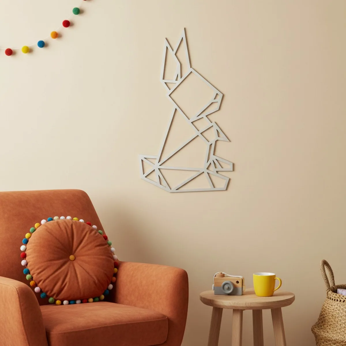 Origami Rabbit – Birch Plywood Wall Decor