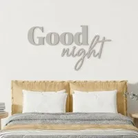 Good Night wanddecoratie van berken multiplex