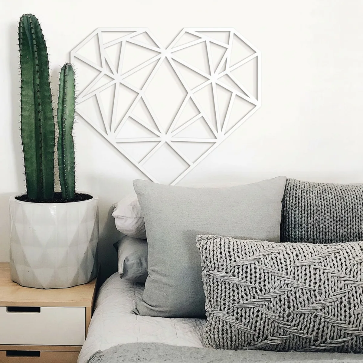Origami Heart Wall Decor – Birch Plywood – 3 Sizes