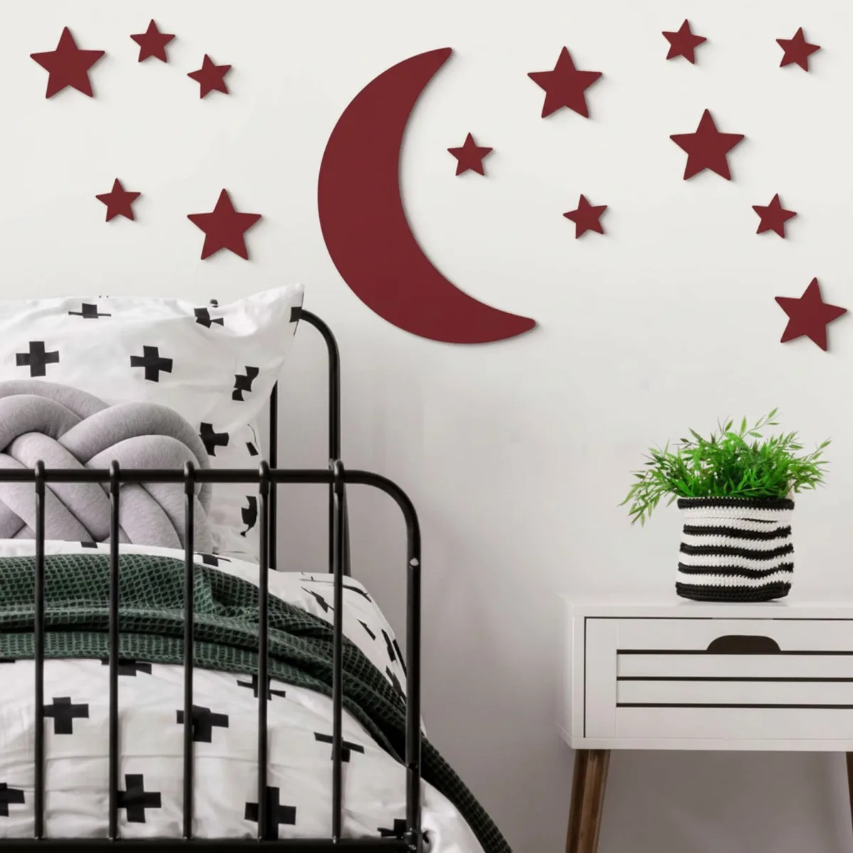 Sperrholz Wanddekoration – Mond und Sterne Set