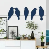 Wanddeko „Vogelfamilie“ – Birkenfurniersperrholz (5-teilig)