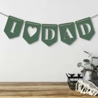 Holz-Girlande „I love Dad“ aus Birken-Sperrholz – 5 Wimpel