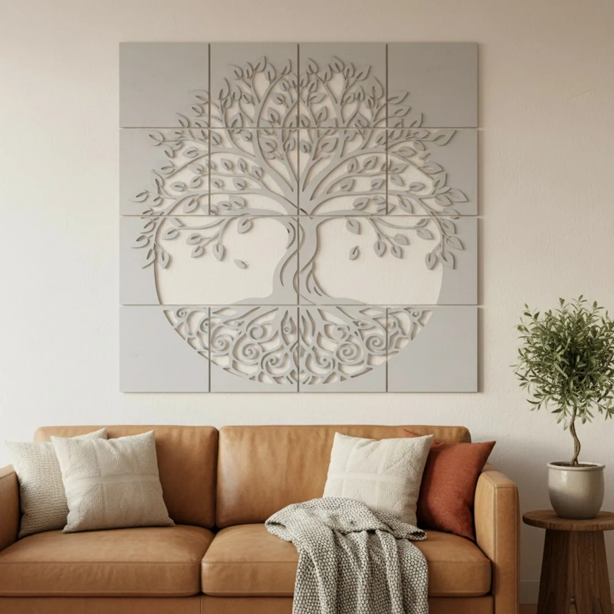 Set de décoration murale en contreplaqué « Arbre de vie » XXL (19 pièces)