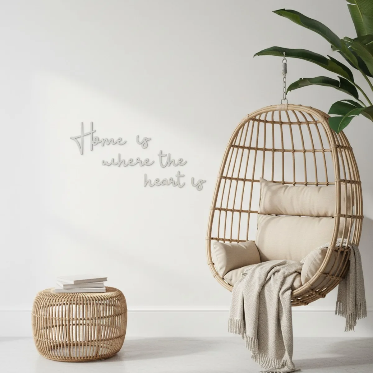 Houten wandletters - Berken multiplex - Home is where the heart is (6 delen)