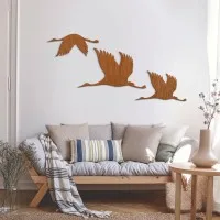 Flight of Cranes Wall Decor Set of 3 – Birch Plywood