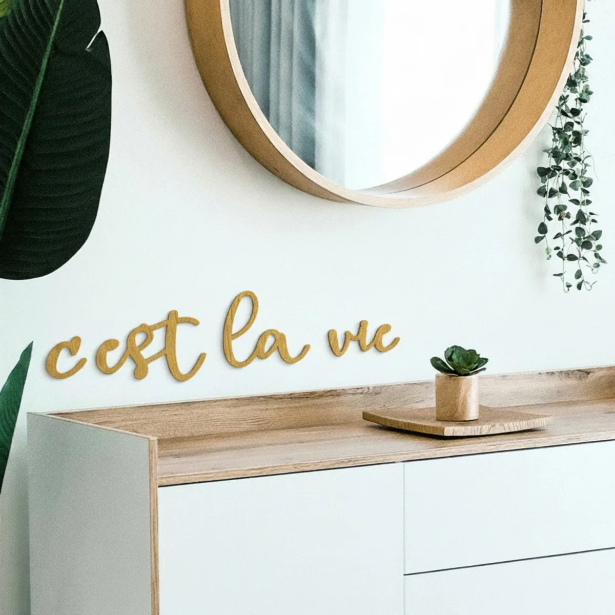 Birch Plywood Quote “C'est la vie”
