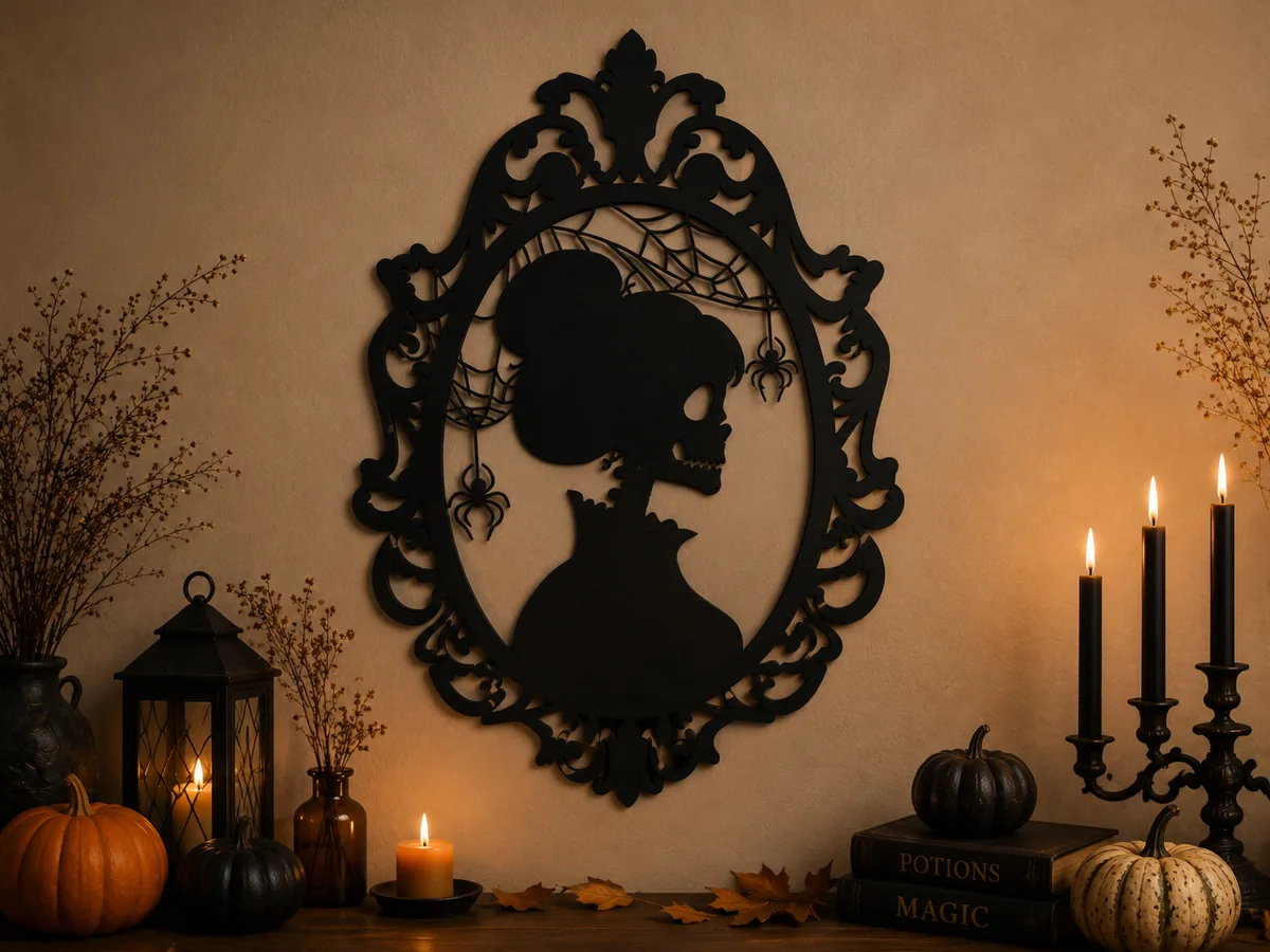 Panneau-cameo « Lady Skeleton »