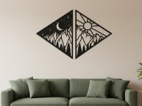 Sun & Moon Mountain Diamond Wall Decor