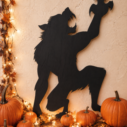 Wooden Werewolf Silhouette For Decor