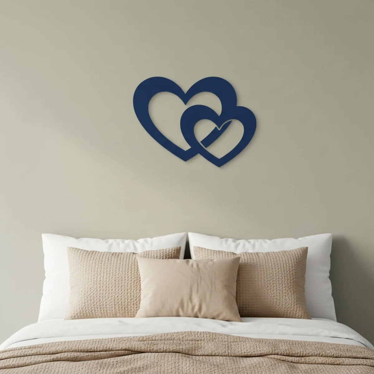 Houten decoratie - Twee harten