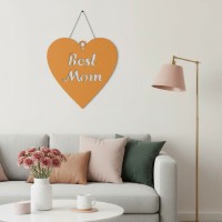 Déco murale en contreplaqué « Best Mom » en forme de cœur