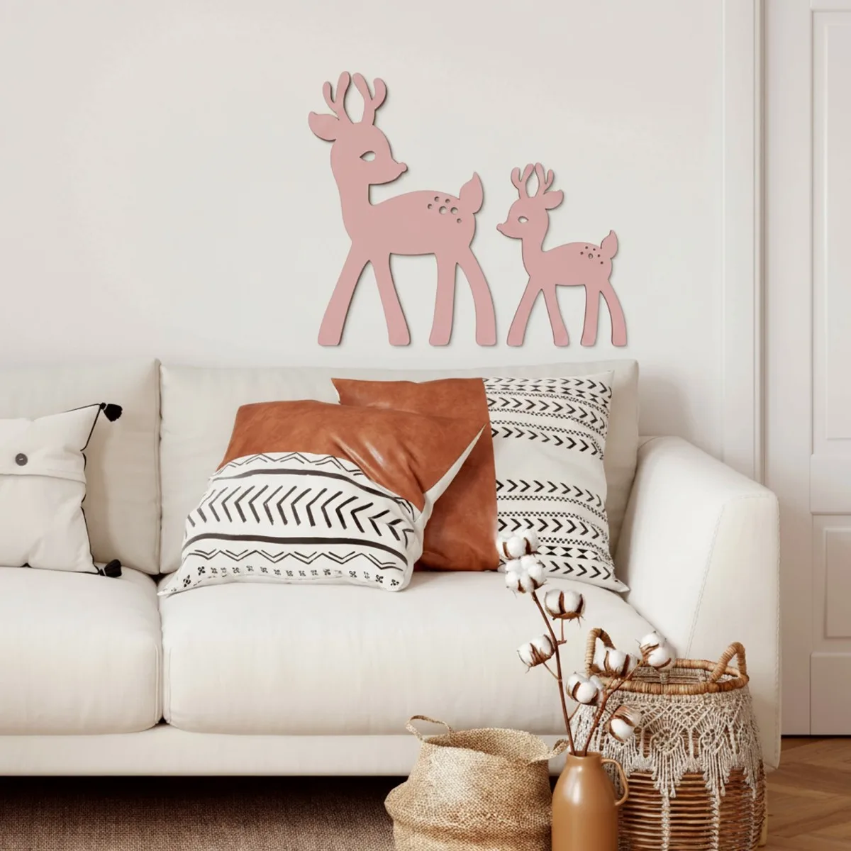 Wooden Fawn Wall Decor - Birch Plywood Animal Silhouette | Nursery & Living Room