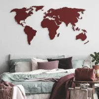 Plywood World Map Wall Decor