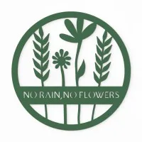 Déco murale en contreplaqué – No Rain No Flowers, ronde