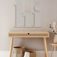 Enseigne Hi en contreplaqué de bouleau – déco murale 24x20 cm