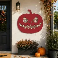 Halloween Kürbis Wandbild – Gruselige Jack-o'-Lantern Silhouette